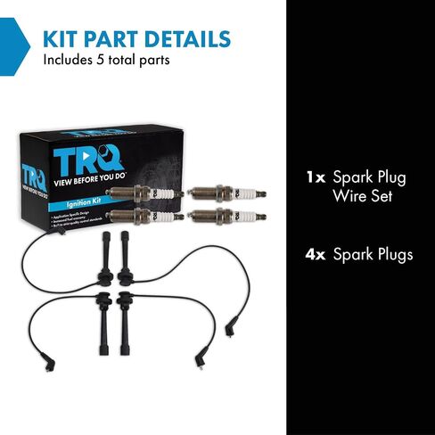 TRQ Ignition Kit Spark Plugs Wire Set Compatible with 1996-1999 Mitsubishi Eclipse in Saudi Arabia