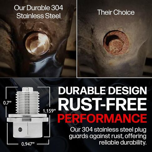 Magnetic Oil Drain Plug fits Porsche Macan (2020-2025) - 2.9 Liter - 6 Cylinder - Made in USA - Stainless Steel - Part Number PAF-911-679 in Saudi Arabia