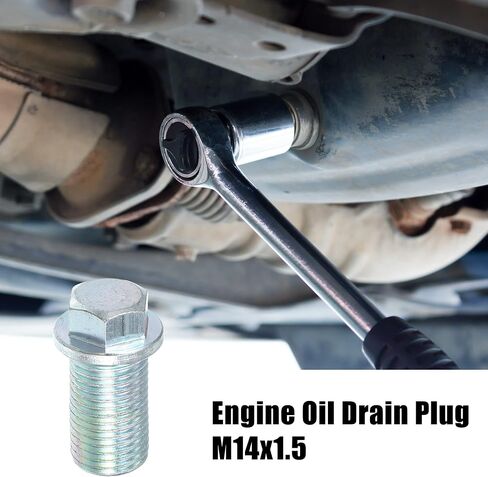 X AUTOHAUX M14x1.5 الصلب زيت المحرك قابس التصريف المسمار مع حلقة الختم لمرسيدس بنز ل دودج كارافان ل جيب كومباس فضية اللون in Saudi Arabia