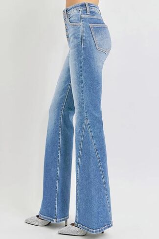 Sidefeel Flare Jeans for Women High Waisted Stretchy Bell Bottoms Wide Leg Side Seam Denim Pants in Saudi Arabia