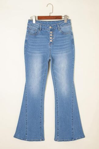 Sidefeel Flare Jeans for Women High Waisted Stretchy Bell Bottoms Wide Leg Side Seam Denim Pants in Saudi Arabia