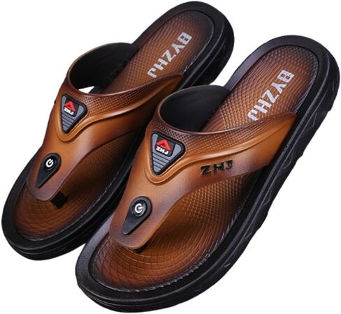 Premium Comfort Mock Leather Cool Outdoor Sandals Flip Flops For Men Sildes Summer Slippers Yoga Mat Indoor Footwear in Saudi Arabia