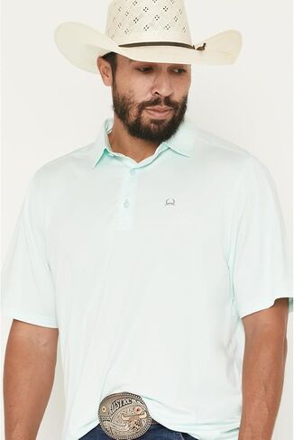 Cinch Men's Light Blue Short Sleeve Polo in Saudi Arabia