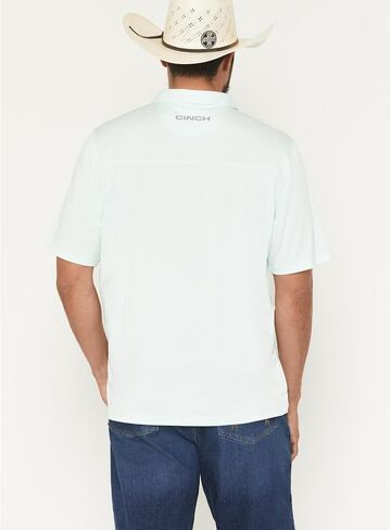 Cinch Men's Light Blue Short Sleeve Polo in Saudi Arabia