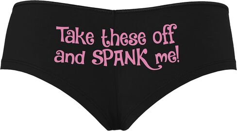 Knaughty Knickers Take These Off and Spank Me Naughty Suggestive Black Boyshort Panties With Adult Design in Saudi Arabia