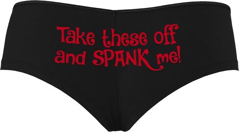Knaughty Knickers Take These Off and Spank Me Naughty Suggestive Black Boyshort Panties With Adult Design in Saudi Arabia