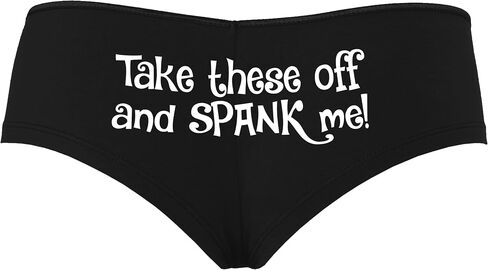 Knaughty Knickers Take These Off and Spank Me Naughty Suggestive Black Boyshort Panties With Adult Design in Saudi Arabia