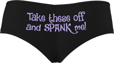 Knaughty Knickers Take These Off and Spank Me Naughty Suggestive Black Boyshort Panties With Adult Design in Saudi Arabia