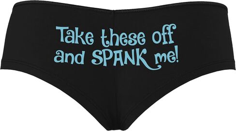 Knaughty Knickers Take These Off and Spank Me Naughty Suggestive Black Boyshort Panties With Adult Design in Saudi Arabia