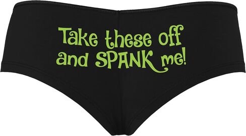 Knaughty Knickers Take These Off and Spank Me Naughty Suggestive Black Boyshort Panties With Adult Design in Saudi Arabia