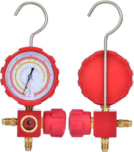 مجموعة قياس متعددة للتكييف، أداة تبريد HVAC - من 30 إلى 800 رطل لكل بوصة مربعة، مقاييس الضغط العالي مع منافذ G1/4 بوصة لشحن غاز التبريد والتشخيص in Saudi Arabia