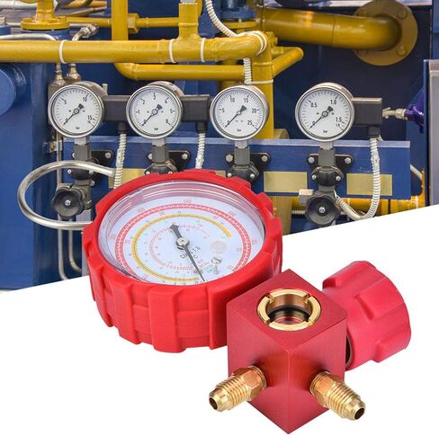 مجموعة قياس متعددة للتكييف، أداة تبريد HVAC - من 30 إلى 800 رطل لكل بوصة مربعة، مقاييس الضغط العالي مع منافذ G1/4 بوصة لشحن غاز التبريد والتشخيص in Saudi Arabia