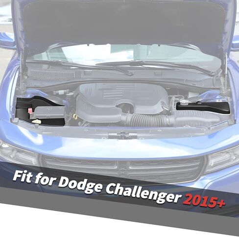 Jimen Fit for Dodge Challenger 2015-2023, 3PCS Engine Wire Dust Cover & Coolant Tank Cover & Windshield Washer Tank Cover Trim Kits (Black) in Saudi Arabia