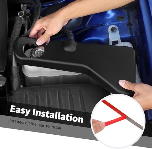 Jimen Fit for Dodge Challenger 2015-2023, 3PCS Engine Wire Dust Cover & Coolant Tank Cover & Windshield Washer Tank Cover Trim Kits (Black) in Saudi Arabia