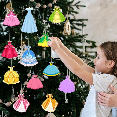 Huwena Pink Christmas Tree Hanging Ornament Vintage Wooden Christmas Ornaments Rustic Xmas Wooden Hanging Ornaments Christmas Tree Decoration for Christmas Party (Cute Style,36 Pcs) in Saudi Arabia