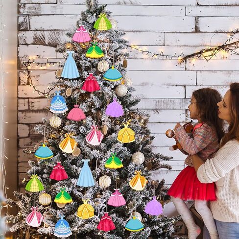 Huwena Pink Christmas Tree Hanging Ornament Vintage Wooden Christmas Ornaments Rustic Xmas Wooden Hanging Ornaments Christmas Tree Decoration for Christmas Party (Cute Style,36 Pcs) in Saudi Arabia