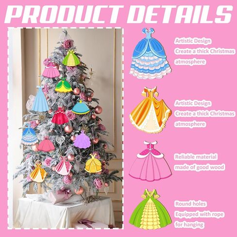 Huwena Pink Christmas Tree Hanging Ornament Vintage Wooden Christmas Ornaments Rustic Xmas Wooden Hanging Ornaments Christmas Tree Decoration for Christmas Party (Cute Style,36 Pcs) in Saudi Arabia
