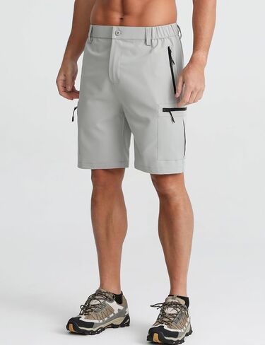 APTRO Men's Cargo Shorts 9" Golf Hiking Work Quick Dry Lightweight Shorts with 5 Zipper Pockets in Saudi Arabia