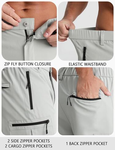 APTRO Men's Cargo Shorts 9" Golf Hiking Work Quick Dry Lightweight Shorts with 5 Zipper Pockets in Saudi Arabia