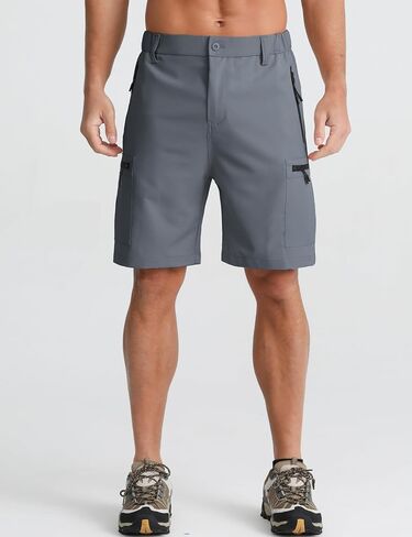 APTRO Men's Cargo Shorts 9" Golf Hiking Work Quick Dry Lightweight Shorts with 5 Zipper Pockets in Saudi Arabia