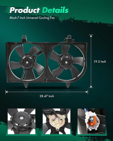 SCITOO Radiator Cooling Fan Compatible with 2000-2001 for Infiniti I30 2000-2001 for Nissan Maxima in Saudi Arabia