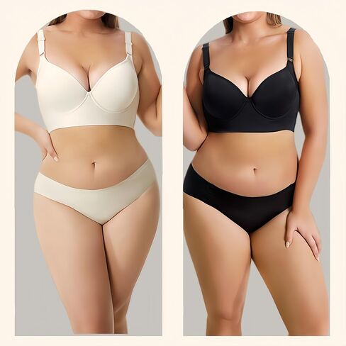 Women's Push Up Bra Hide Back Fat Full Coverage Bras with High Support Plus Size T-Shirt Bra for Smoothing Back in Saudi Arabia