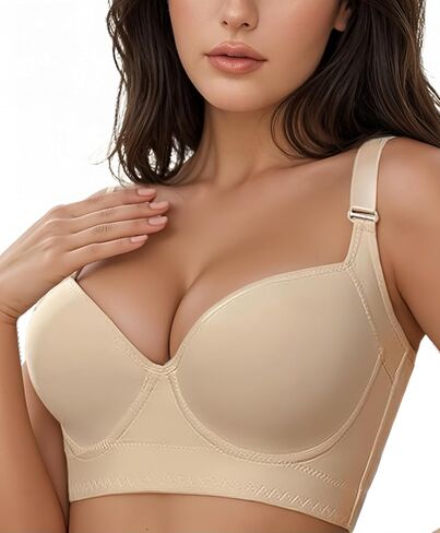 Women's Push Up Bra Hide Back Fat Full Coverage Bras with High Support Plus Size T-Shirt Bra for Smoothing Back in Saudi Arabia