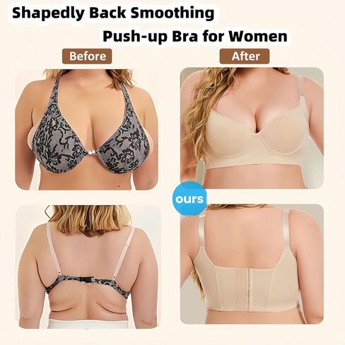 Women's Push Up Bra Hide Back Fat Full Coverage Bras with High Support Plus Size T-Shirt Bra for Smoothing Back in Saudi Arabia