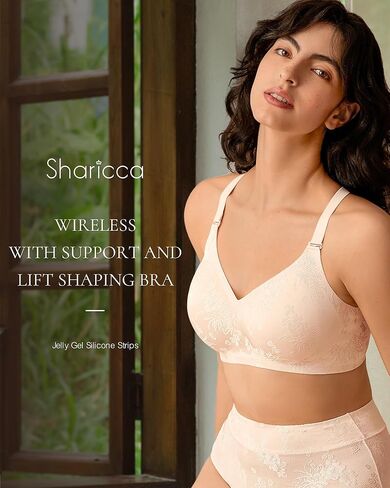 SHARICCA حمالات صدر بدون خياطة للنساء بدون سلك - حمالة صدر مبطنة من قماش الجاكار أنيقة ومريحة وناعمة وقابلة للتعديل وقابلة للتحويل in Kuwait