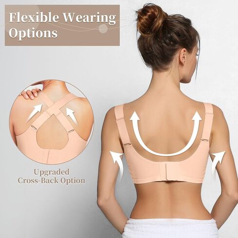 DODOKIE Bras for Women no Underwire, Supportive Seamless Bralette with Adjustable Wide Straps-Full Coverage Wireless Push Up in Saudi Arabia