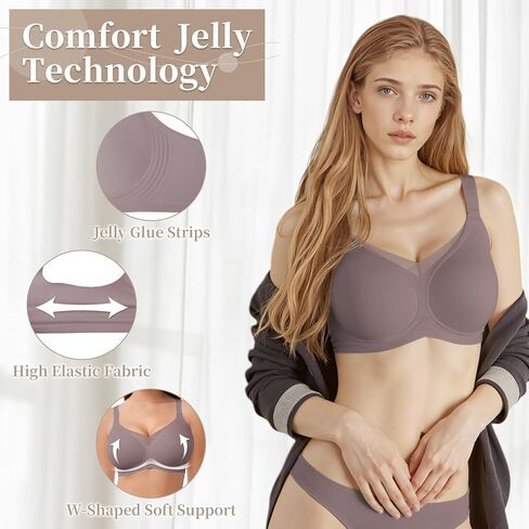 DODOKIE Bras for Women no Underwire, Supportive Seamless Bralette with Adjustable Wide Straps-Full Coverage Wireless Push Up in Saudi Arabia