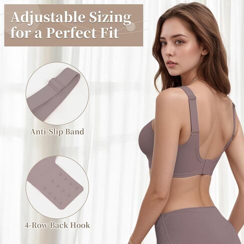 DODOKIE Bras for Women no Underwire, Supportive Seamless Bralette with Adjustable Wide Straps-Full Coverage Wireless Push Up in Saudi Arabia
