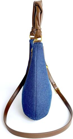 Denim Shoulder Bags for Women,Crescent Denim Crossbody Bags,Top Handle Jean Purse in Saudi Arabia