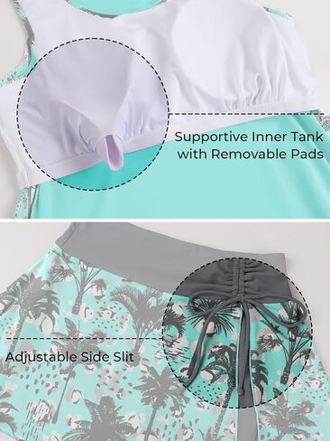 Summer Mae Blouson Tankini Swimsuits for Women 2026 Modest Tummy Coverage Bathing Suits with Skirt and Built-in Shorts in Saudi Arabia