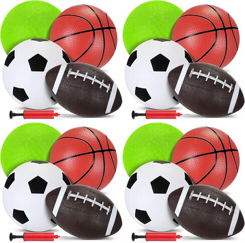 36 Pcs Sports Balls with 9 Pump for Kids Operation Christmas 5 Inch Basketball, 5 Inch Soccer Ball, 5 Inch Playground Ball, 6.3" Football in Saudi Arabia