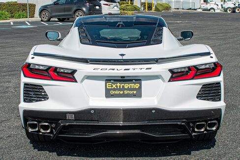 بديل لموديلات شيفروليه كورفيت C8 الأساسية لعام 2020 | GM Factory Z51 تصميم هواء منخفض المستوى من بلاستيك ABS - غطاء جناح خلفي معدني مطلي بالكربون فلاش معدني in Kuwait