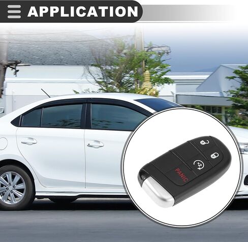 Motoforti Car Keyless Entry Remote, for Dodge Journey 2011-2018, M3N-40821302, Plastic Metal, Black, 1 Pcs in Saudi Arabia