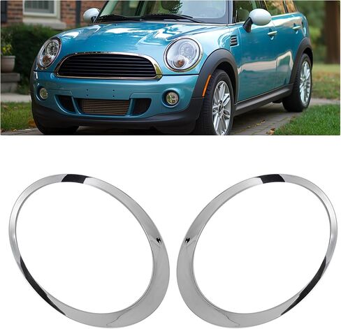 إطار المصباح الأمامي KUAFU متوافق مع 2007-2015 R55 R56 R57 R58 R59 Mini Cooper لاستبدال 51137149905 51137149906 حلقات تقليم المصابيح الأمامية اليمنى اليسرى من البلاستيك (ABS) أسود in Saudi Arabia