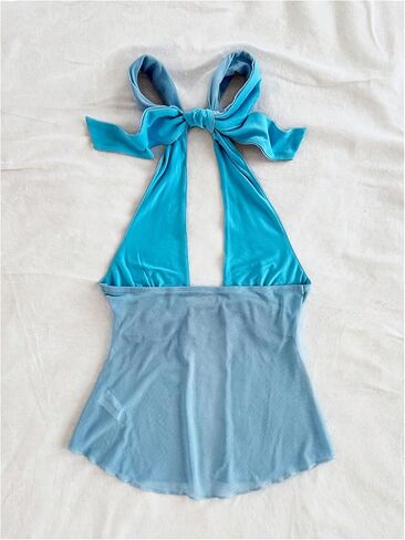 Milumia Women's Starfish Decor Backless Halter Top Tie Backless Sleeveless Split Hem Tank Tops in Saudi Arabia