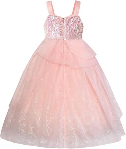 Girls Pink Bubble Tulle Dress Princess Sequins Mesh Outfits Halloween Slip Dresses in Saudi Arabia