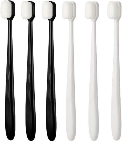6 Pcs Extra Soft Toothbrush for Sensitive Teeth, Deep Clean Toothbrush, Manual Toothbrush, Good Cleaning Effect (Black) in Saudi Arabia