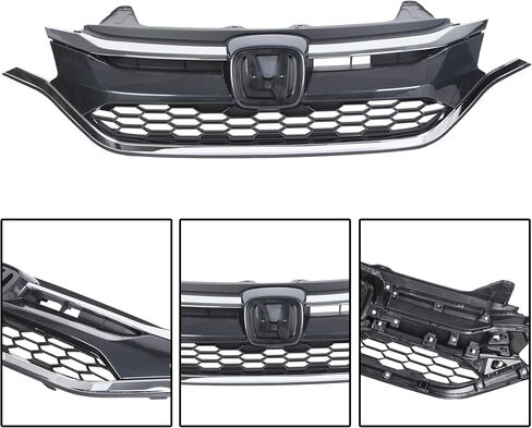 ECOTRIC Front Bumper Upper Trim & Lower Grille Grill Compatible with 2015 2016 Honda CRV CR-V Chrome in Saudi Arabia