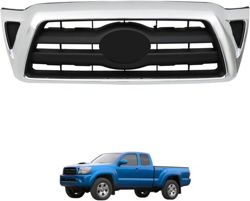 Front Bumper Hood Grille Upper Black with Chrome Molding Replacement for Toyota Tacoma 2005-2011 5310004360 in Saudi Arabia