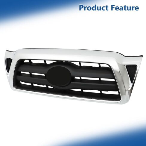 Front Bumper Hood Grille Upper Black with Chrome Molding Replacement for Toyota Tacoma 2005-2011 5310004360 in Saudi Arabia