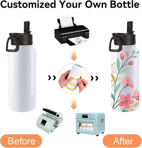Volhoply 32 oz Insulated Water Bottles Bulk 4 Pack with Straw Lid & Spout Lid,Stainless Steel Sports Water Bottle,Double Wall Vacuum Thermos,Leakproof Wide Mouth Metal Flask for Hiking,Camping(Mix,4) in Saudi Arabia