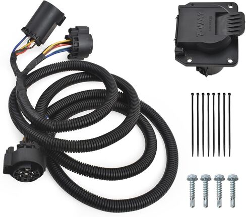 7-Foot 7-Pin Truck Bed Trailer Wiring Plug Harness Extension for Fifth-Wheel and gooseneck Trailers Compatible with Chevy/Dodge/Ford/GMC/Nissan/Toyota/Ram for gooseneck Trailers 56070 in Saudi Arabia