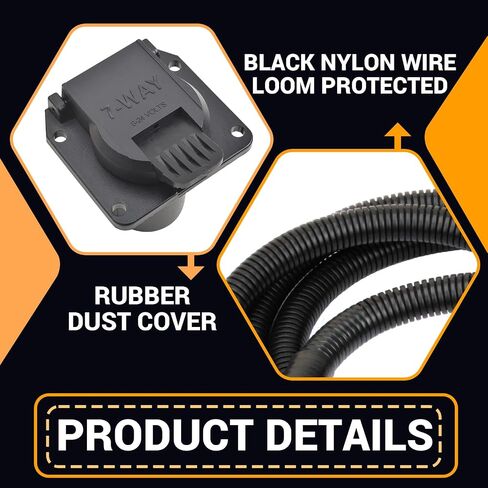 7-Foot 7-Pin Truck Bed Trailer Wiring Plug Harness Extension for Fifth-Wheel and gooseneck Trailers Compatible with Chevy/Dodge/Ford/GMC/Nissan/Toyota/Ram for gooseneck Trailers 56070 in Saudi Arabia