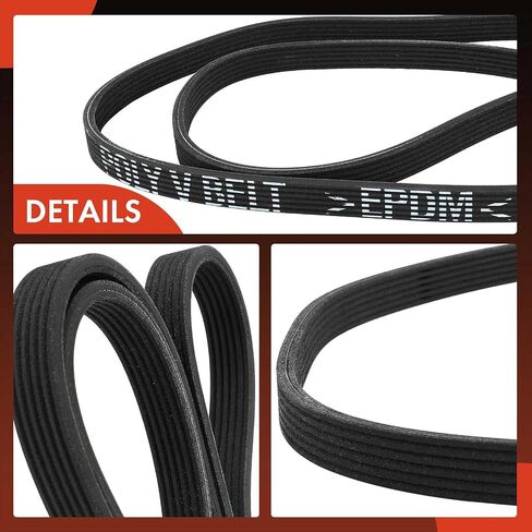A-Premium Dual-Sided Serpentine Drive Belt Compatible with Volvo XC90 2003-2006, S60 2002 2004-2008, XC70 2003, S80 1999-2000 2004-2006, C70 & BMW 740i, 740Li, X6 & Porsche 911, 71.8 inch in Saudi Arabia
