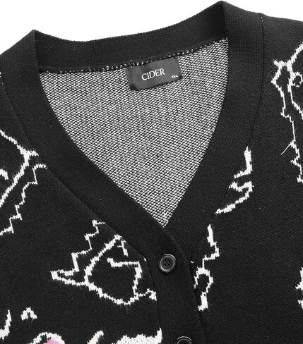 CIDER Women’s Dinosaur Cardigan Graphic Streetwear Cute Patterned Preppy Sweater in Saudi Arabia