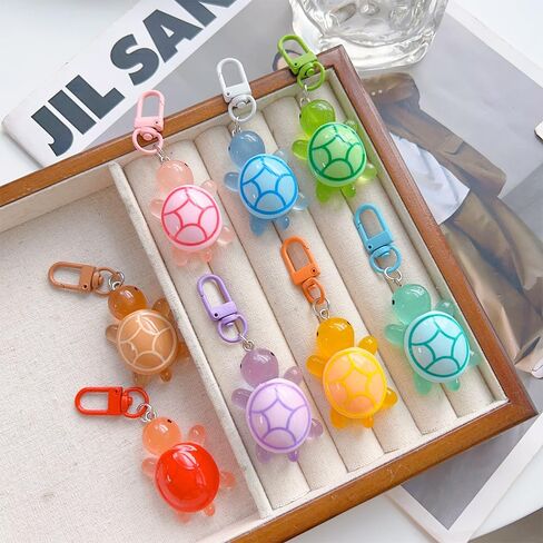 Cute Luminous Turtle Pendant Keychain Resin Colorful Glow-in-the-dark Keyring Backpack Hanging Charms in Saudi Arabia